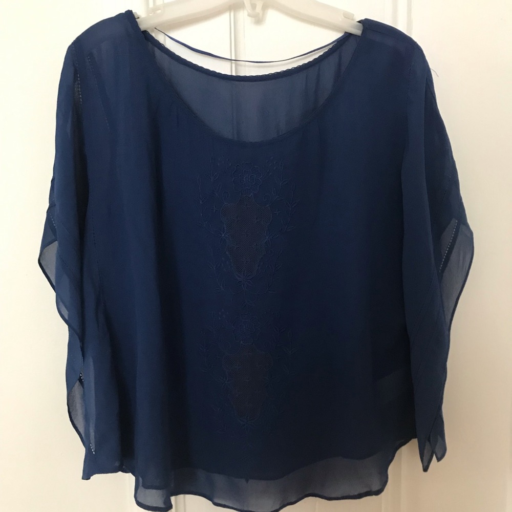 100% silk, embroidered women’s Top